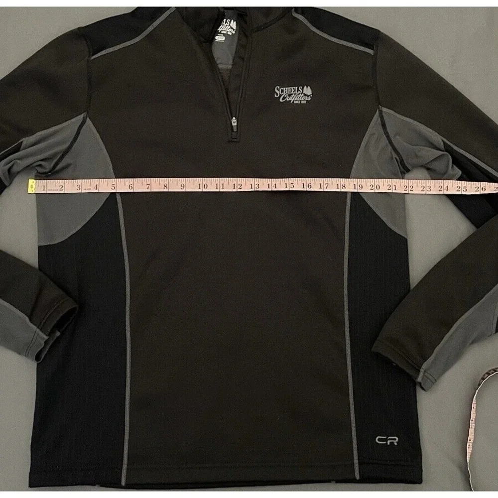 Scheels Outfitters Pullover Sweater Men's Large Black Jacket 1/4 Zip Long Sleeve